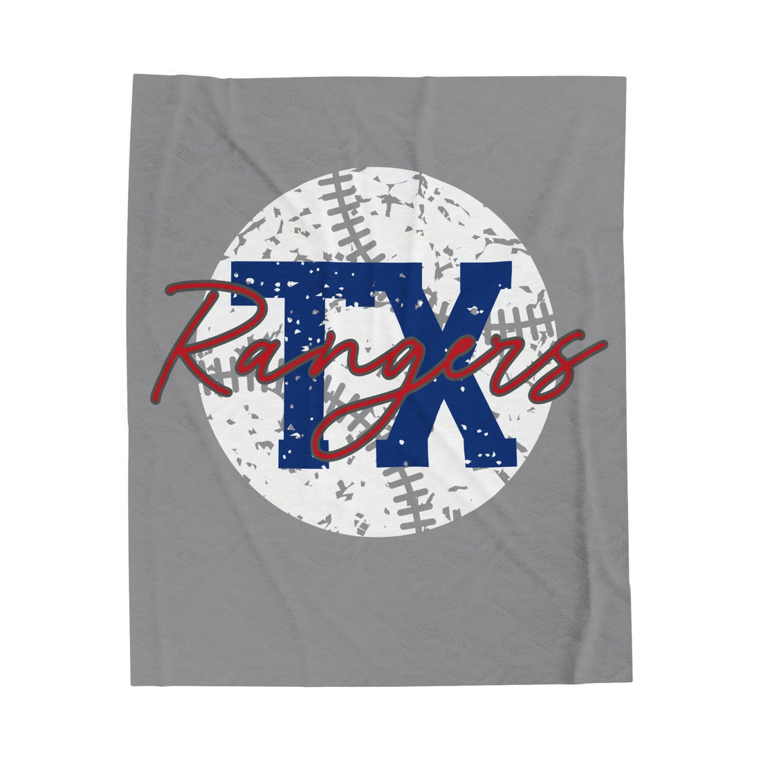 TX Baseball Velveteen Plush Blanket - All Over Prints - Positively Sassy - TX Baseball Velveteen Plush Blanket