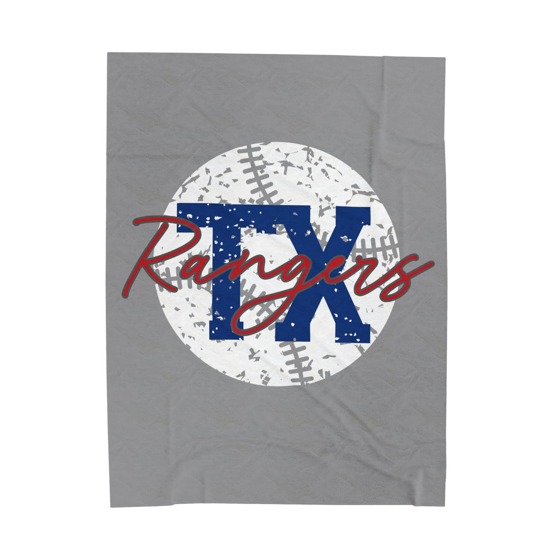 TX Baseball Velveteen Plush Blanket - All Over Prints - Positively Sassy - TX Baseball Velveteen Plush Blanket