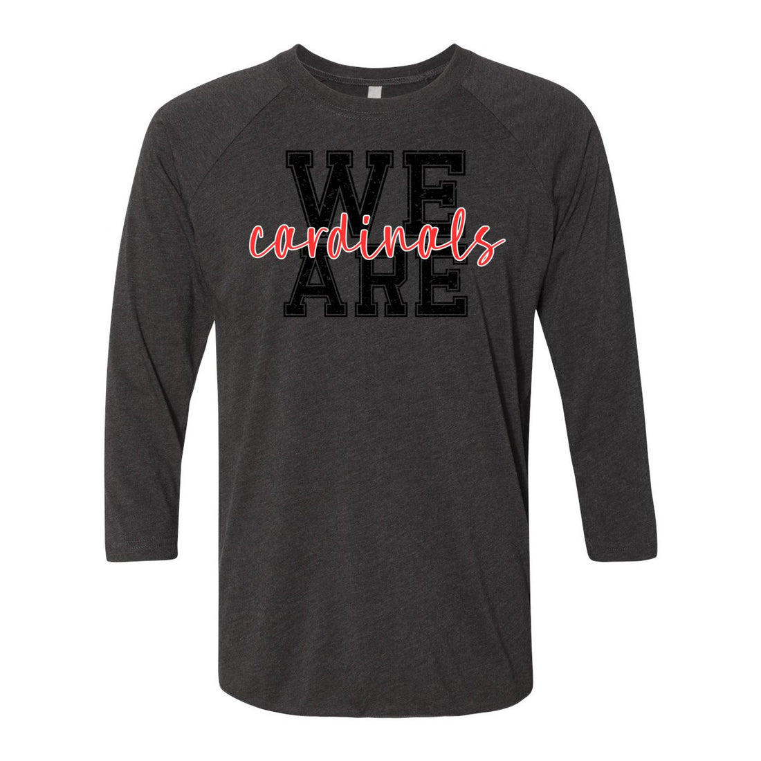 We Are Cardinals 3/4 Sleeve Raglan Tee - T-Shirts - Positively Sassy - We Are Cardinals 3/4 Sleeve Raglan Tee