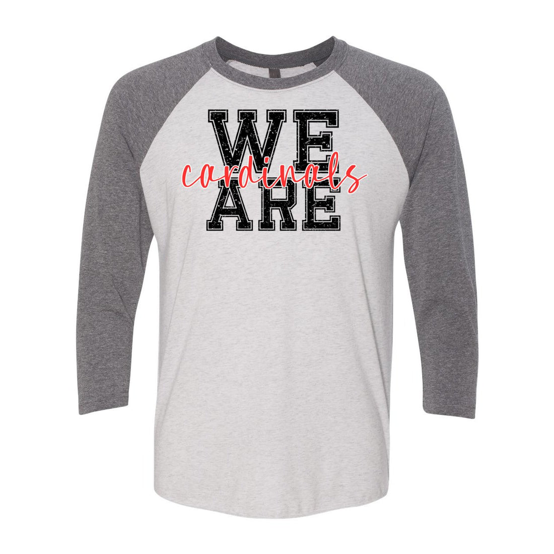 We Are Cardinals 3/4 Sleeve Raglan Tee - T-Shirts - Positively Sassy - We Are Cardinals 3/4 Sleeve Raglan Tee