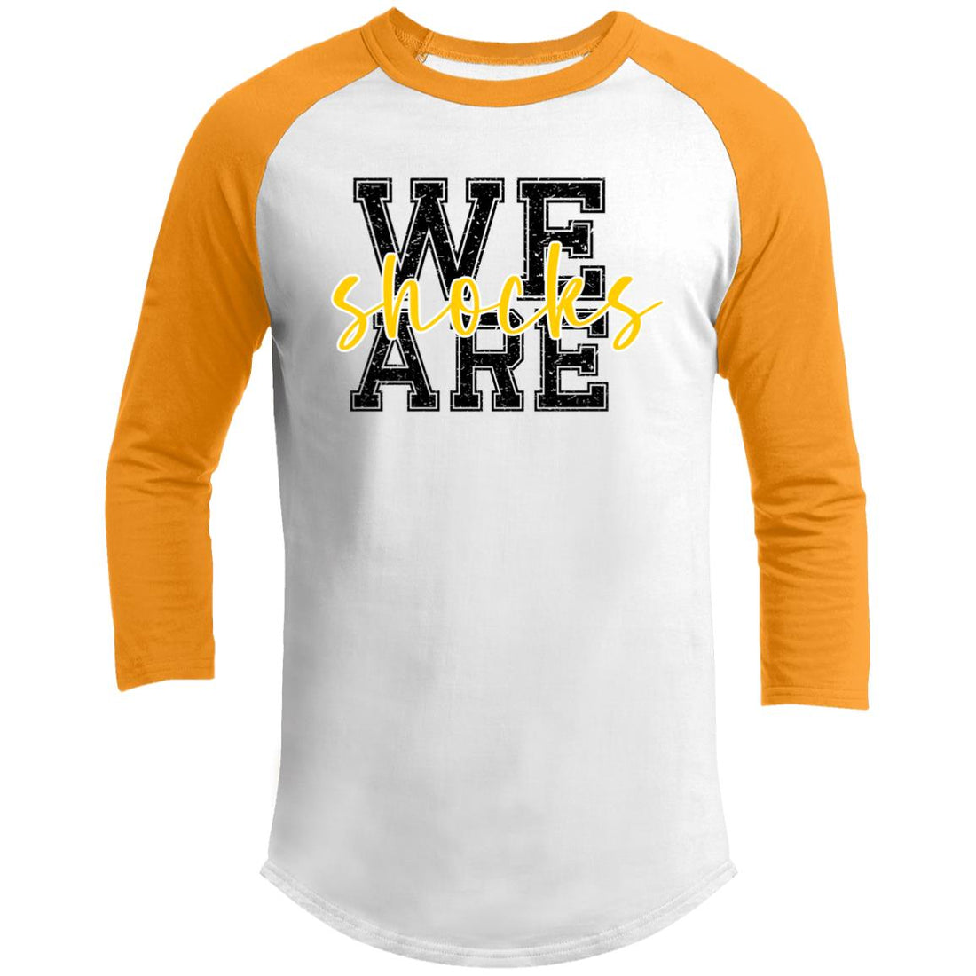 We Are Shocks 3/4 Raglan Sleeve Shirt - T-Shirts - Positively Sassy - We Are Shocks 3/4 Raglan Sleeve Shirt