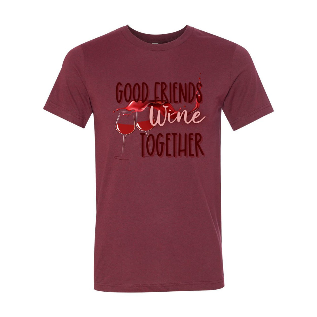 Wine Together Short Sleeve Jersey Tee - T-Shirts - Positively Sassy - Wine Together Short Sleeve Jersey Tee