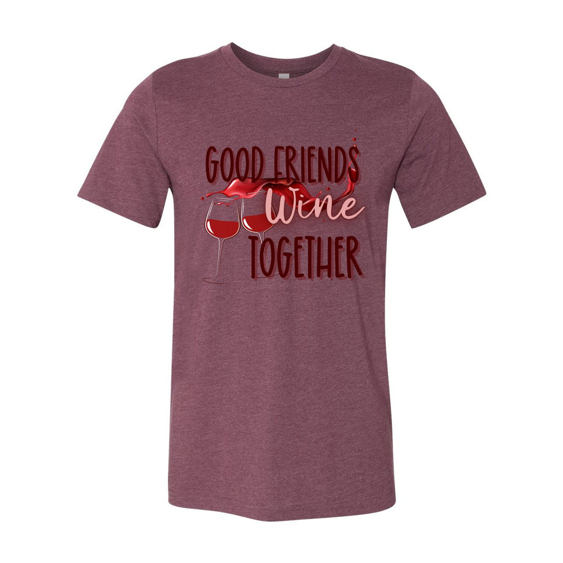 Wine Together Short Sleeve Jersey Tee - T-Shirts - Positively Sassy - Wine Together Short Sleeve Jersey Tee