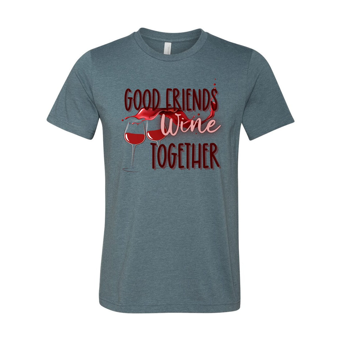 Wine Together Short Sleeve Jersey Tee - T-Shirts - Positively Sassy - Wine Together Short Sleeve Jersey Tee