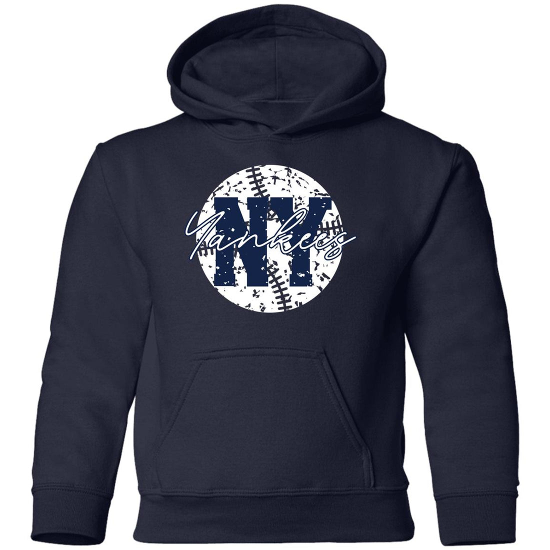 Yankees Baseball Youth Hoodie - Sweatshirts - Positively Sassy - Yankees Baseball Youth Hoodie