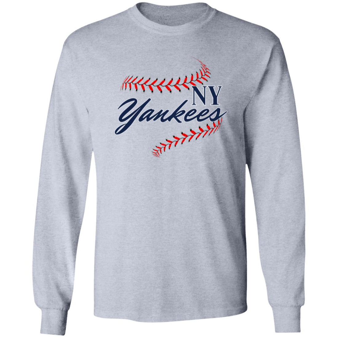 Yankees Stitches LS Cotton T-Shirt - T-Shirts - Positively Sassy - Yankees Stitches LS Cotton T-Shirt